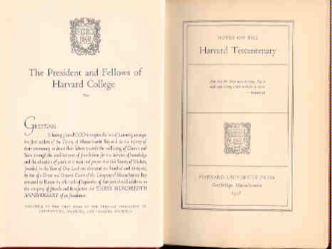 Image for Notes on the Harvard Tercentenary