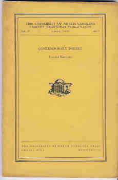 Image for Contemporary Poetry