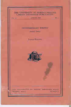 Image for The UNC Library Extension Publication, Vol. XI, # 1 (January, 1945): Contemporary Poetry, Second Series