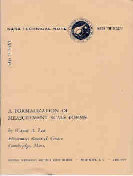 Image for A Formalization of Measurement Scale Forms (NASA TN D-5277)