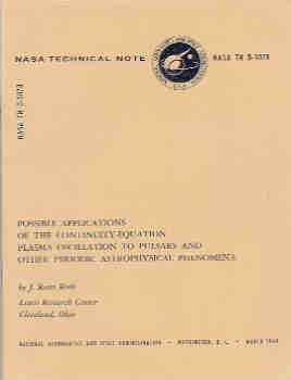 Image for Possible Applications of the Continuity-Equation Plasma Oscillation to Pulsars and Other Periodic Astrophysical Phenomena (NASA TN D-5078)