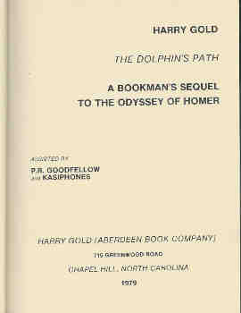 Image for The Dolphin's Path:  A Bookman's Sequel to the Odyssey of Homer