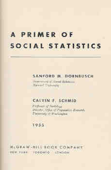 Image for A Primer of Social Statistics