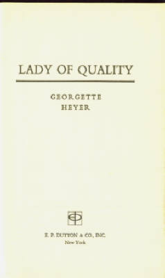 Image for Lady of Quality